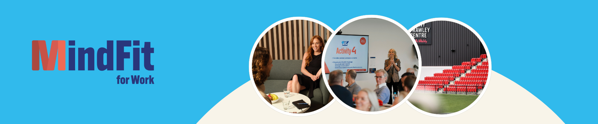 picture of logo mindfit and people in classrooms